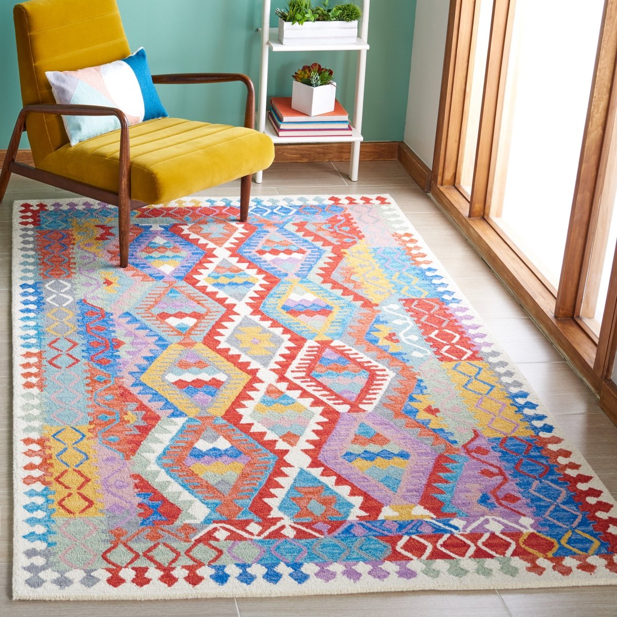 Safavieh Aspen Apn407A Ivory/Red Rug.
