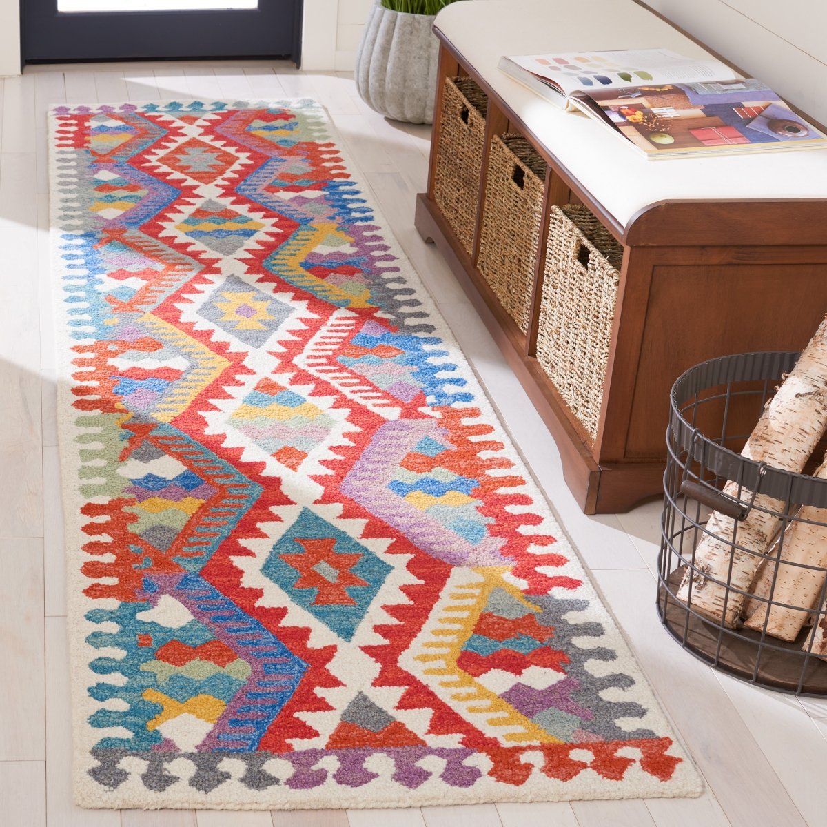 Safavieh Aspen Apn407A Ivory/Red Rug.