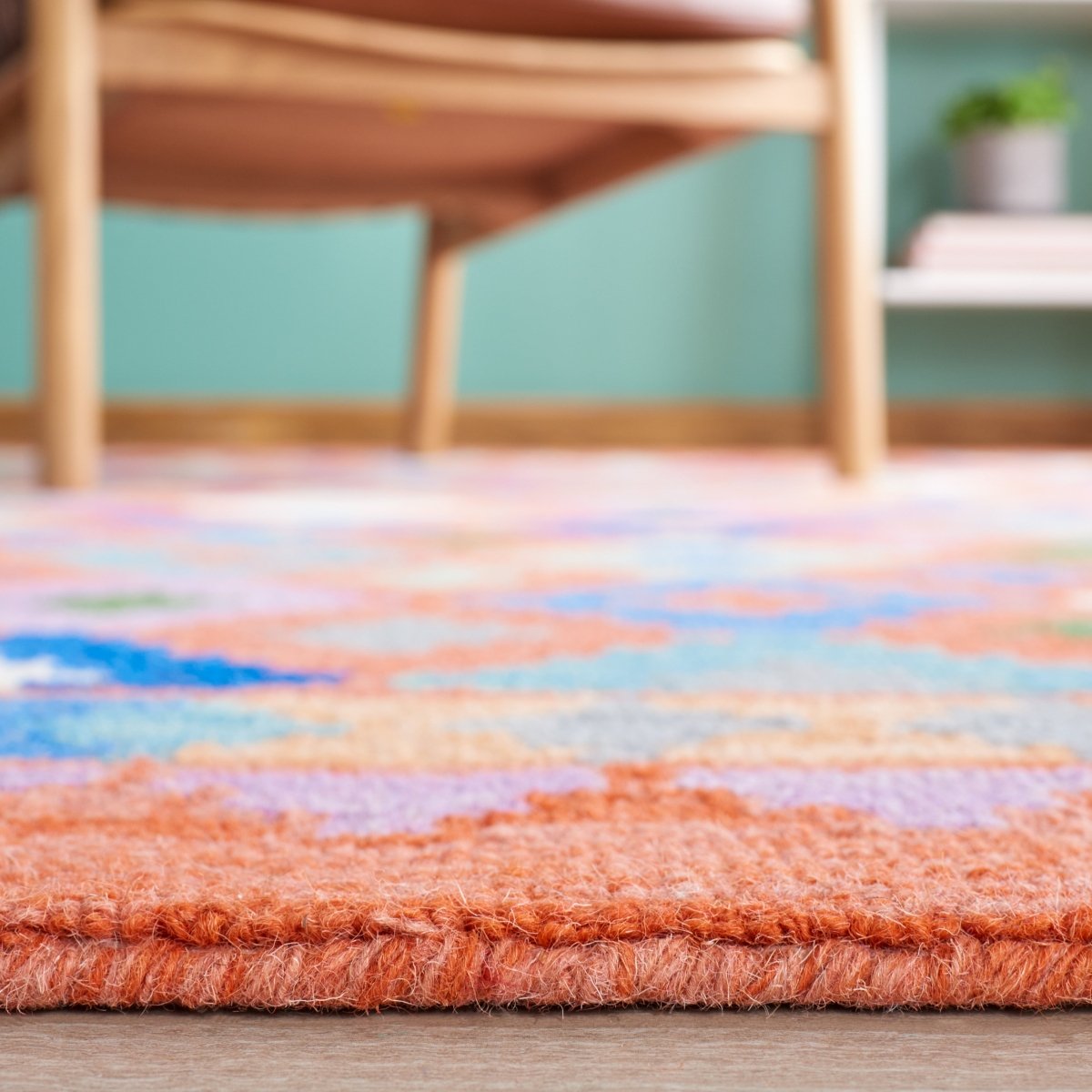 Safavieh Aspen Apn416P Orange/Blue Rug.
