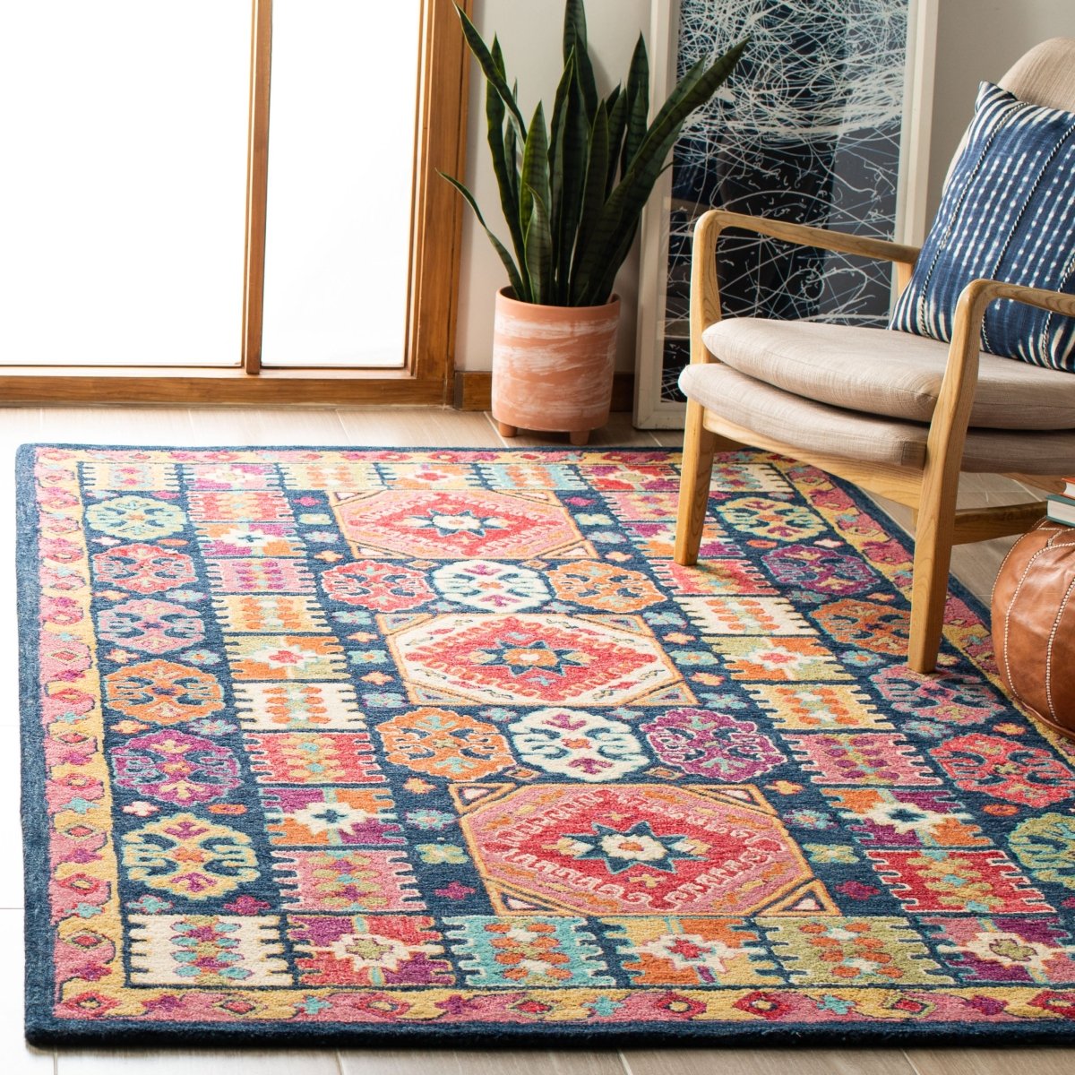 Safavieh Aspen Apn518M Blue/Red Rug.