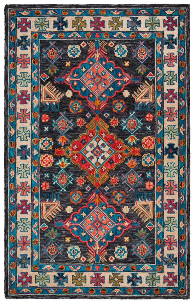 Safavieh Aspen Apn521H Charcoal/Blue Rug.