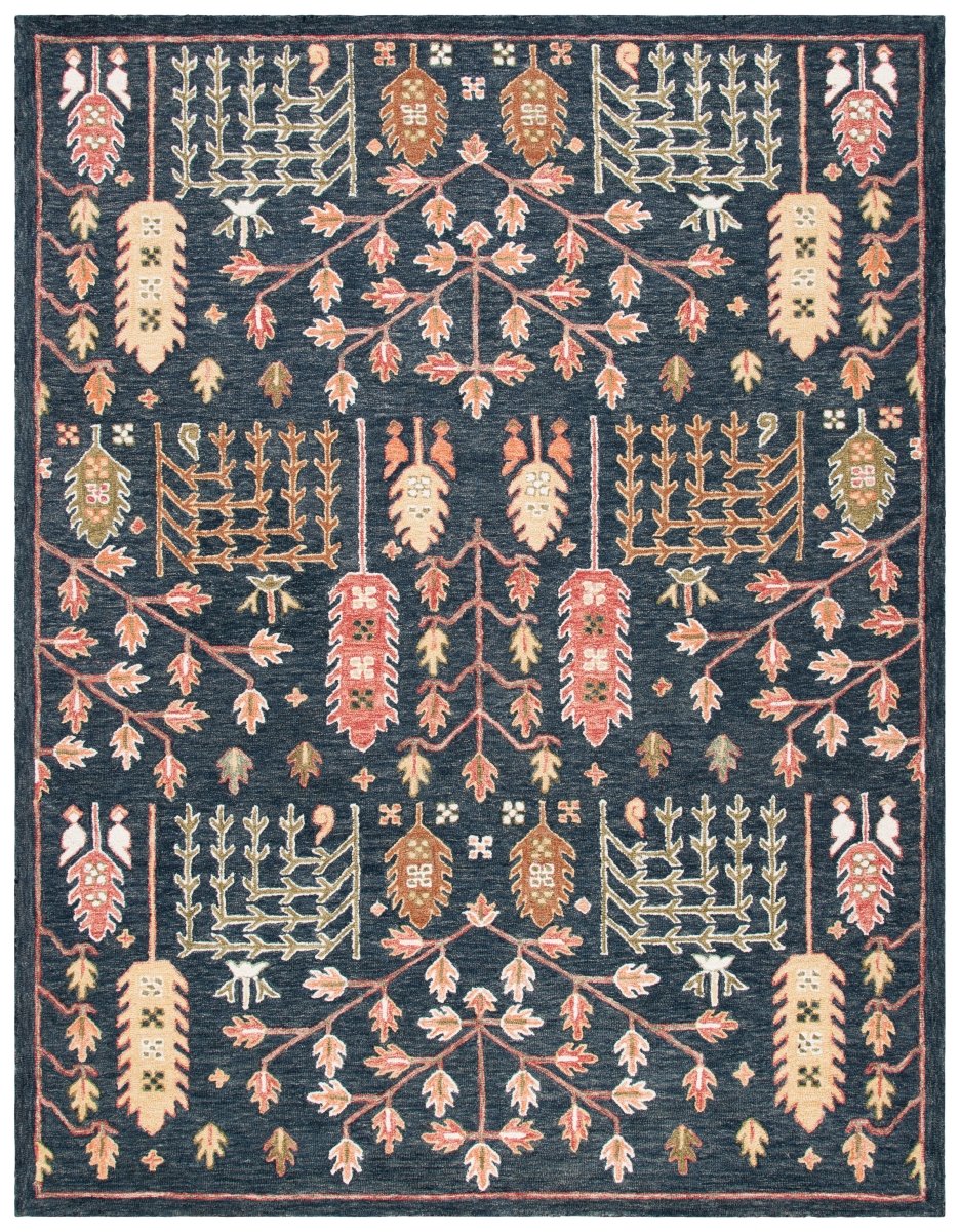 Safavieh Aspen Apn522Z Black/Red Rug.
