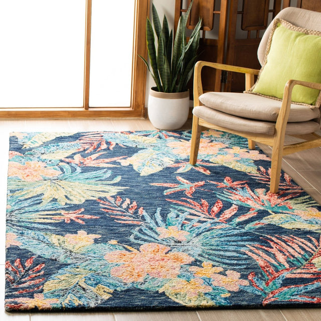 Safavieh Aspen Apn524N Blue/Pink Rug.