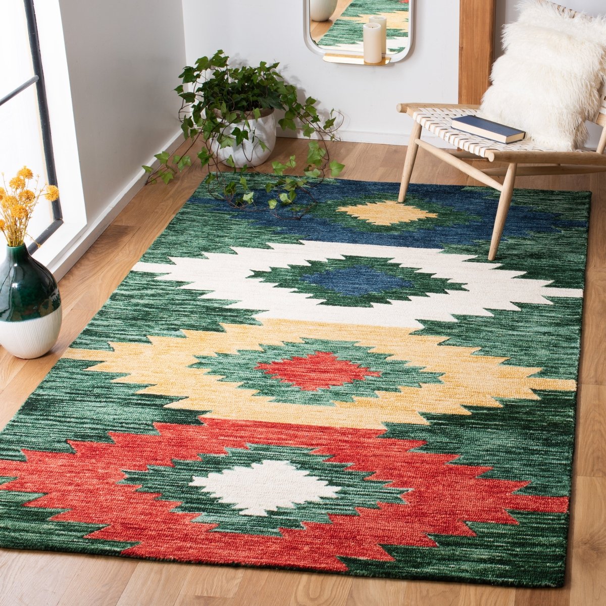Safavieh Aspen Apn704Y Green/Red Rugs.