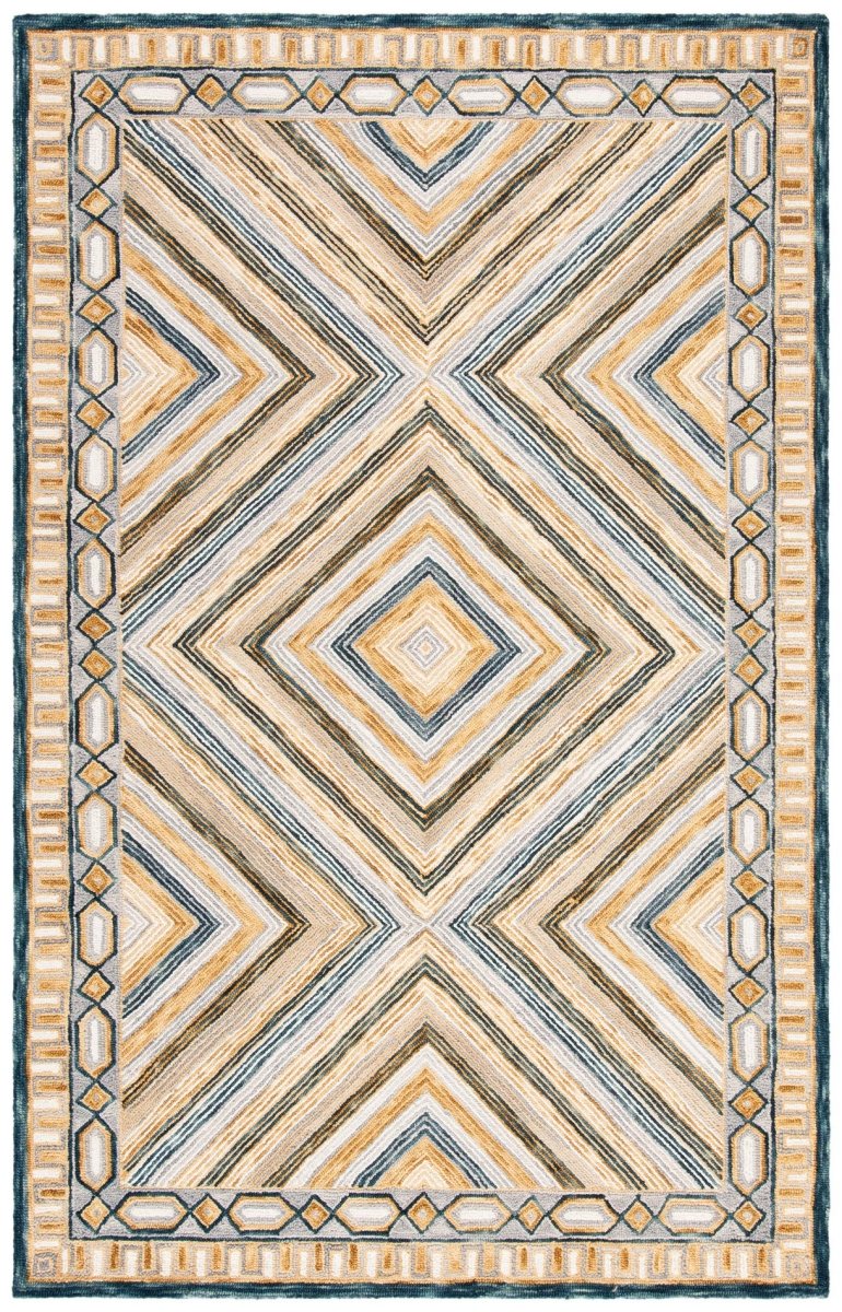 Safavieh Aspen Apn809N Navy/Gold Rug.