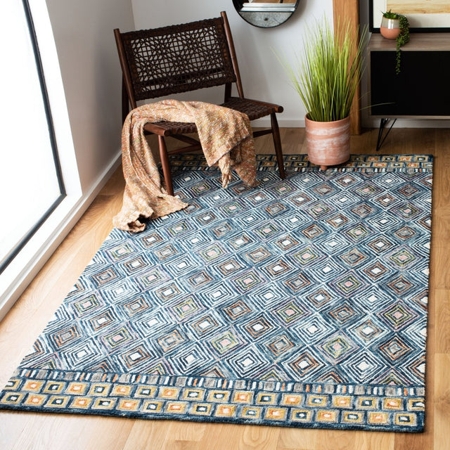 Safavieh Aspen Apn810M Blue/Gold Rug.