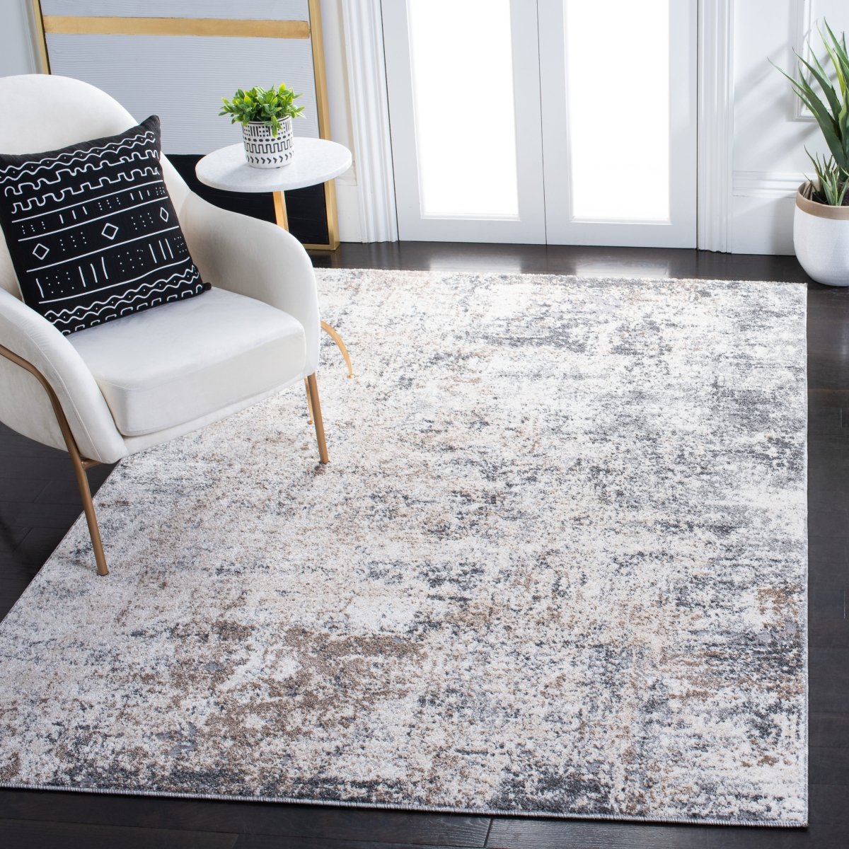 Safavieh Aston Asn705A Ivory/Grey Rug.