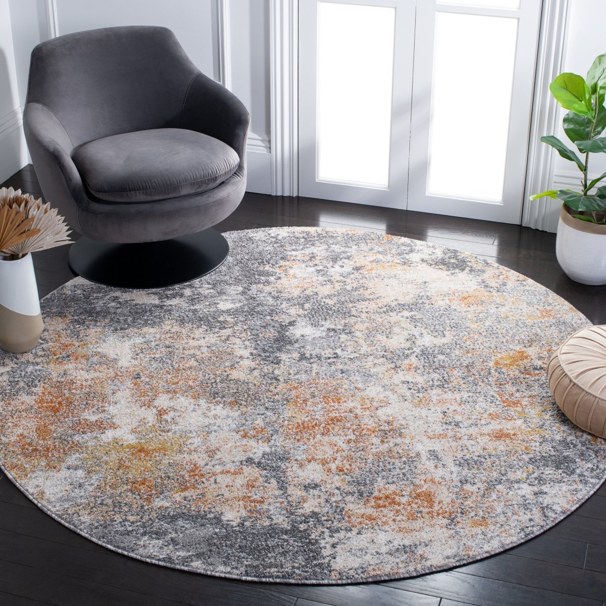 Safavieh Aston Asn710G Grey/Gold Rug.