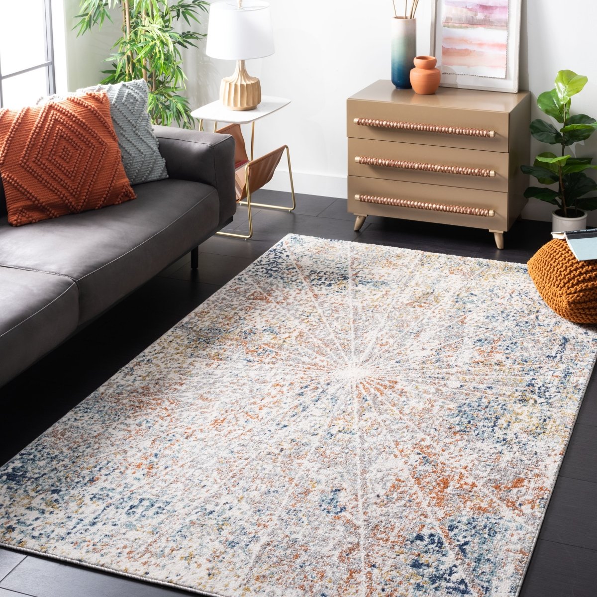 Safavieh Aston Asn728N Ivory/Navy Rugs.