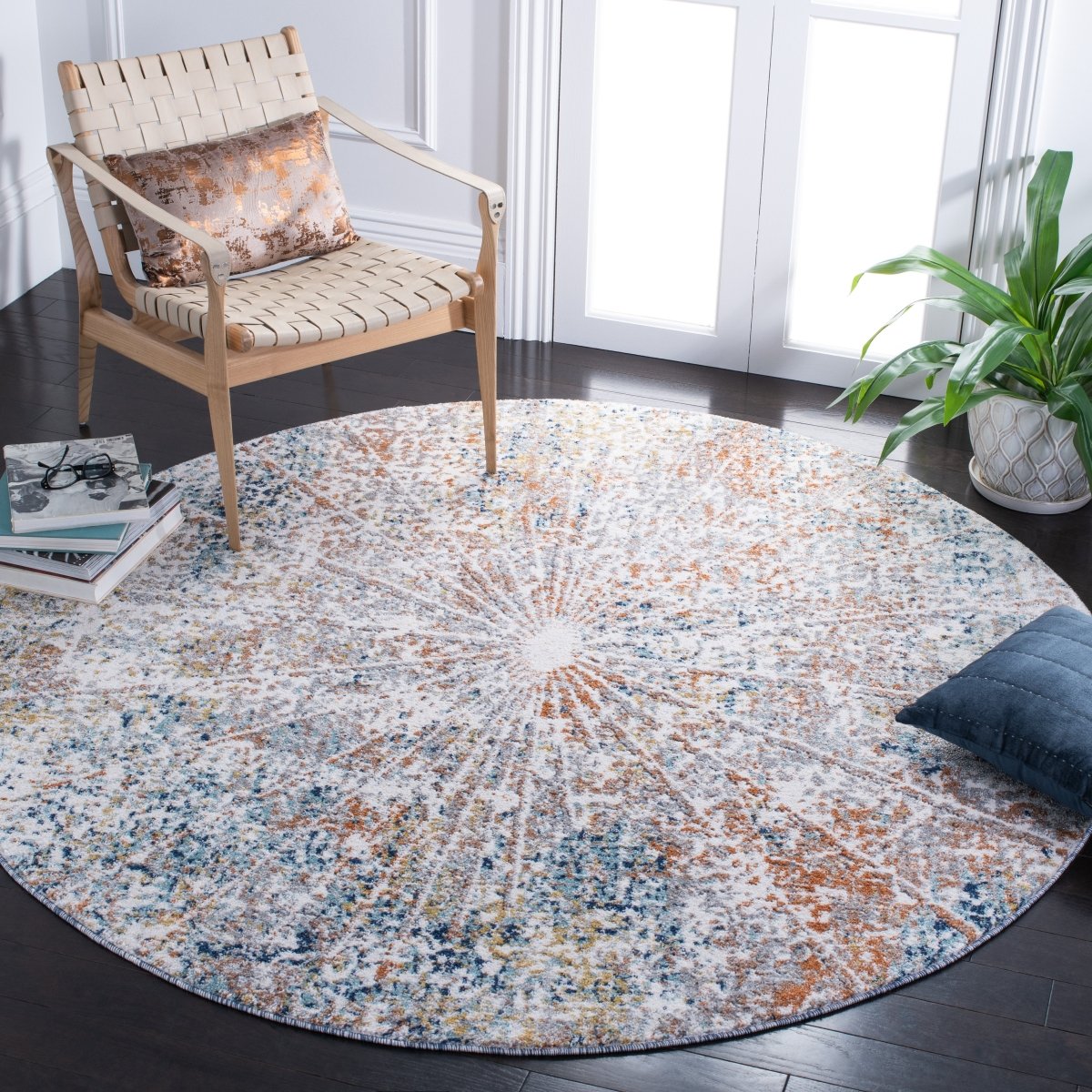 Safavieh Aston Asn728N Ivory/Navy Rugs.