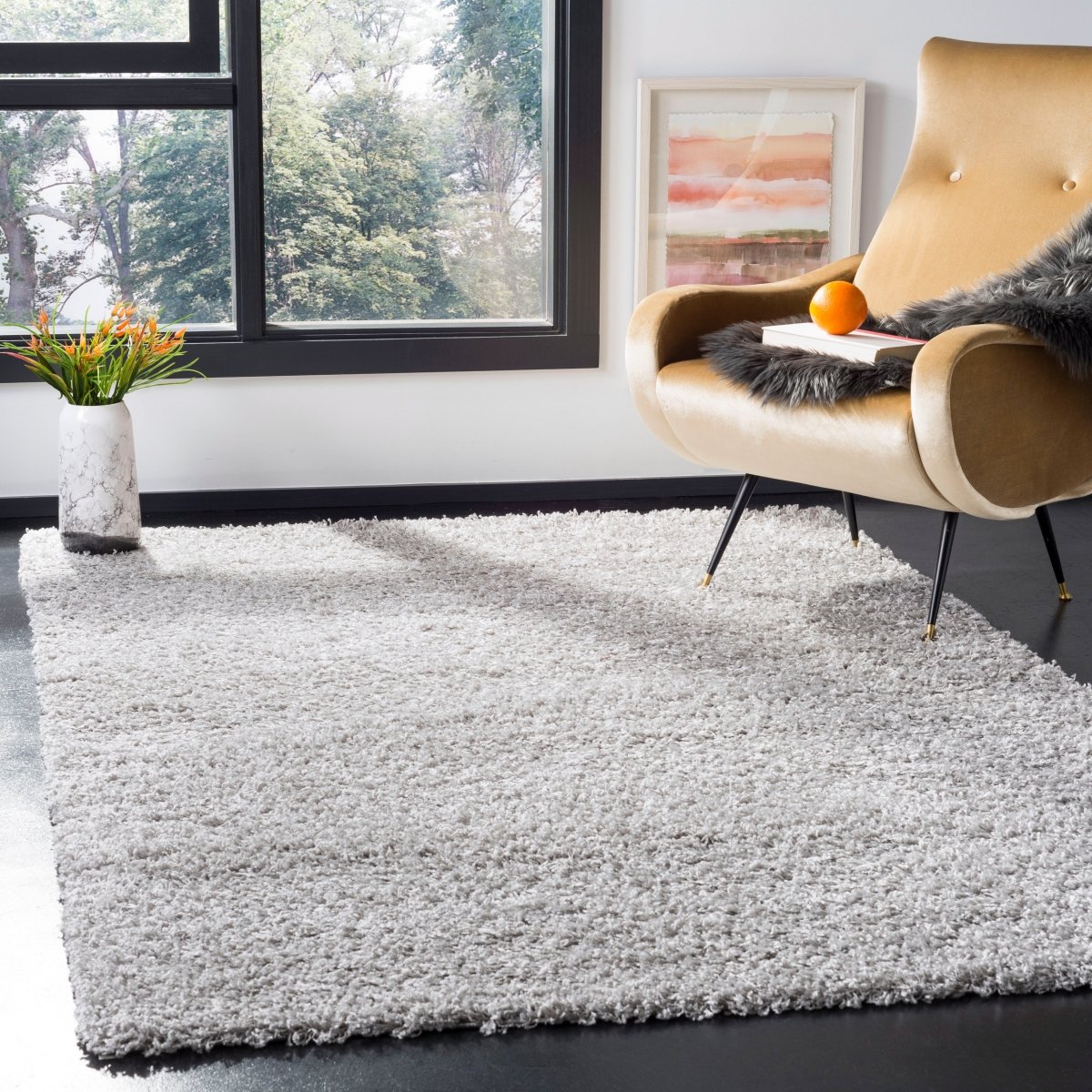 Safavieh Athens Shag Sgas119S Silver Rugs.