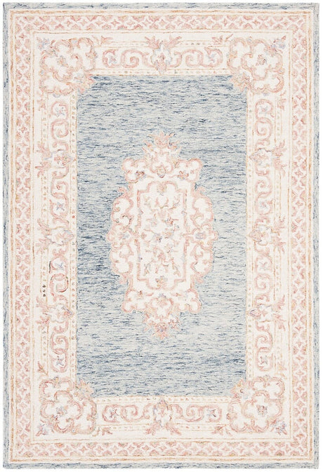 Safavieh Aubusson Aub101M Blue / Pink Rugs.