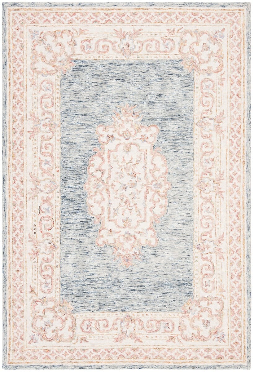 Safavieh Aubusson Aub101M Blue / Pink Rugs.