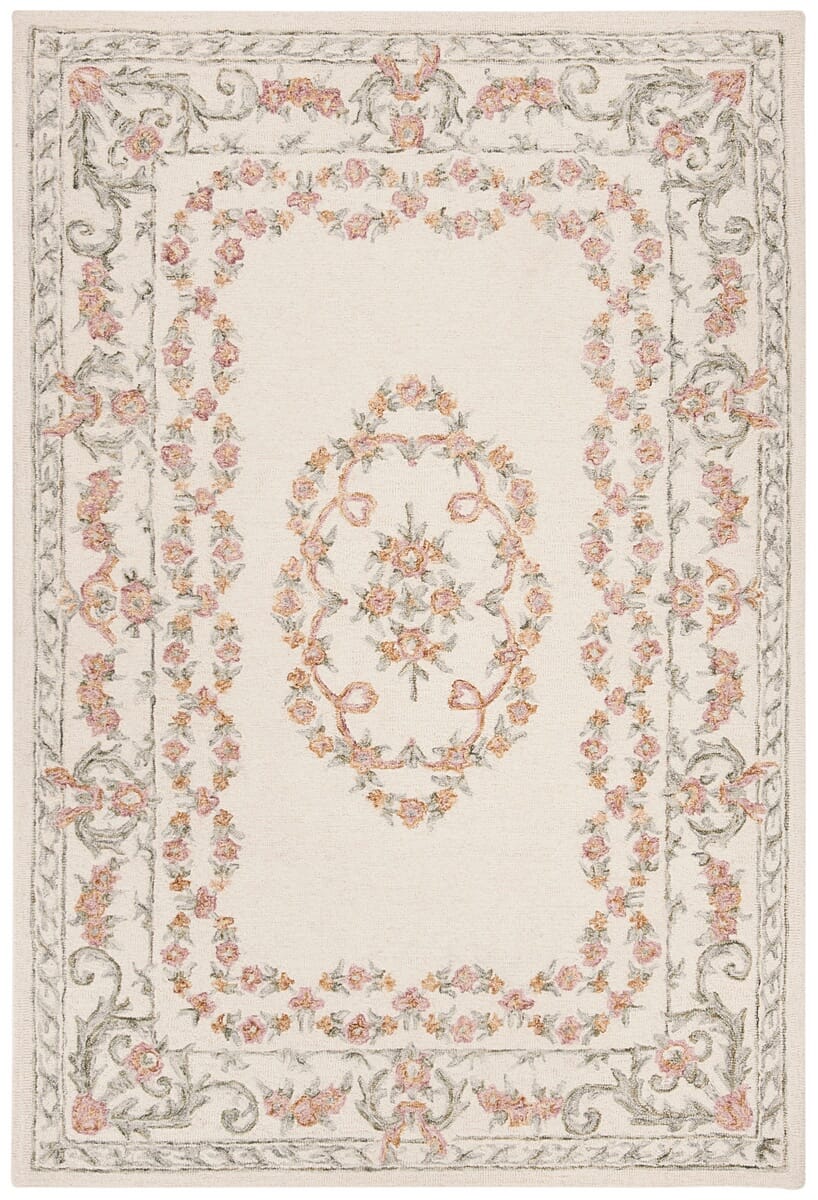 Safavieh Aubusson Aub102A Ivory/Pink Rug.