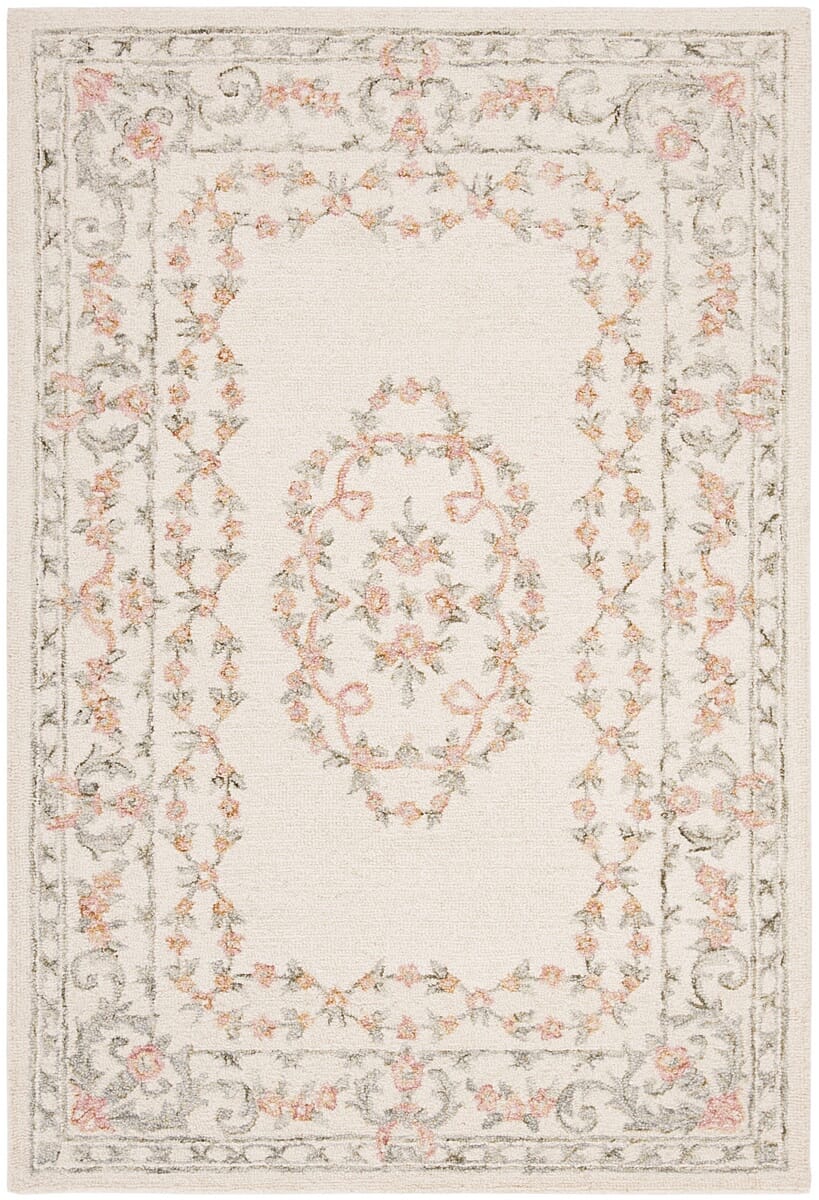 Safavieh Aubusson Aub102A Ivory/Pink Rug.