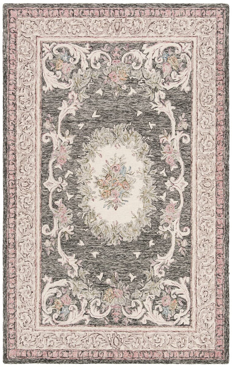 Safavieh Aubusson Aub105H Ivory / Charcoal Rugs.