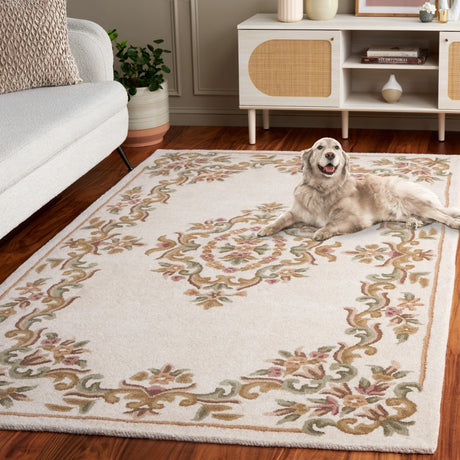 Safavieh Aubusson Aub301A Ivory/Green Rug.
