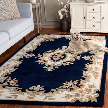 Safavieh Aubusson Aub301N Navy/Ivory Rug.