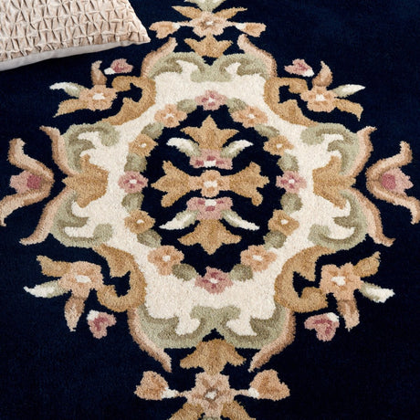 Safavieh Aubusson Aub301N Navy/Ivory Rug.