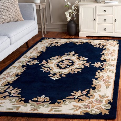 Safavieh Aubusson Aub301N Navy/Ivory Rug.