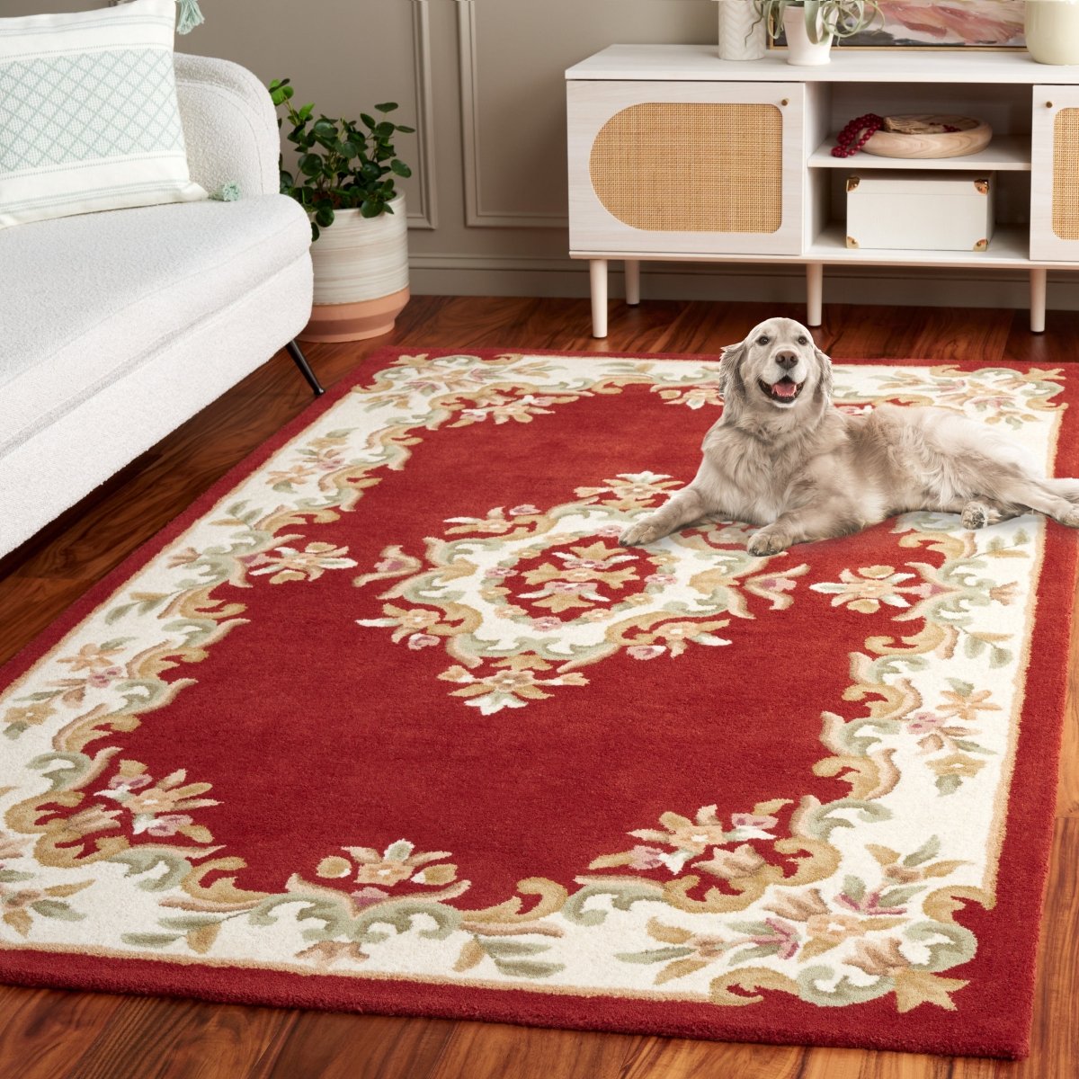Safavieh Aubusson Aub301P Rust/Ivory Rug.