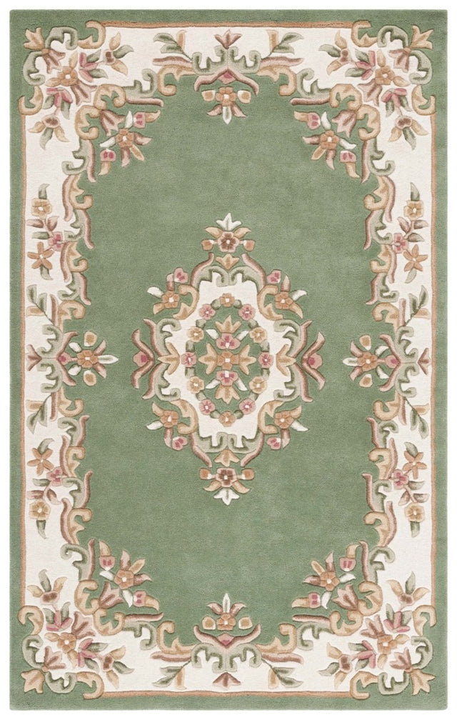 Safavieh Aubusson Aub301Y Green/Ivory Rug.