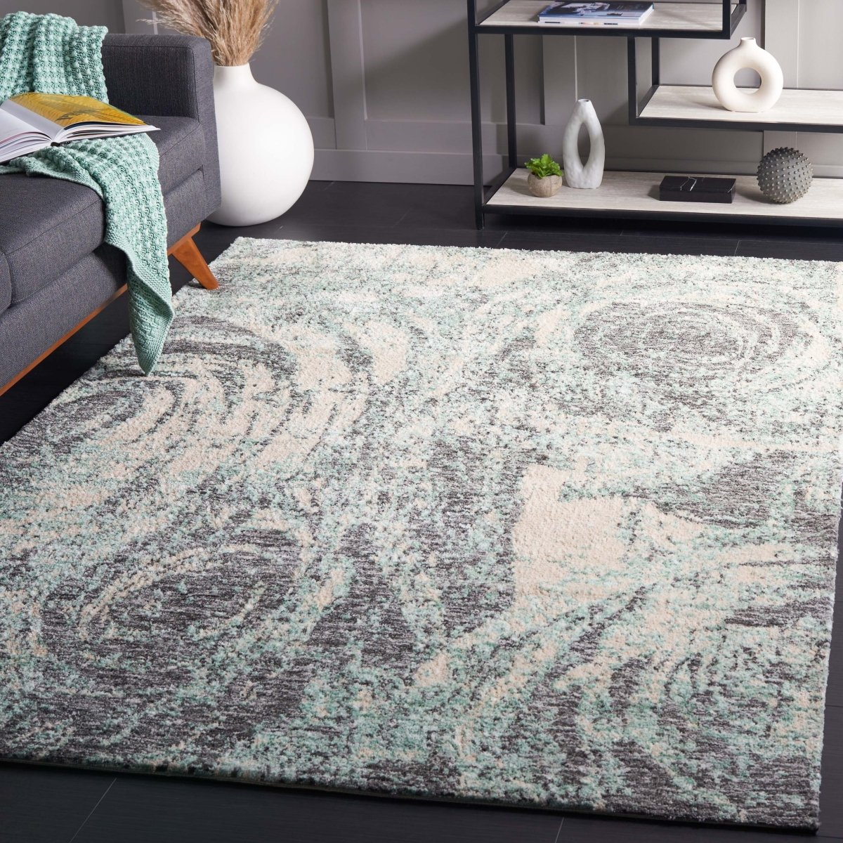 Safavieh Audrey Aud107M Blue/Grey Rug.
