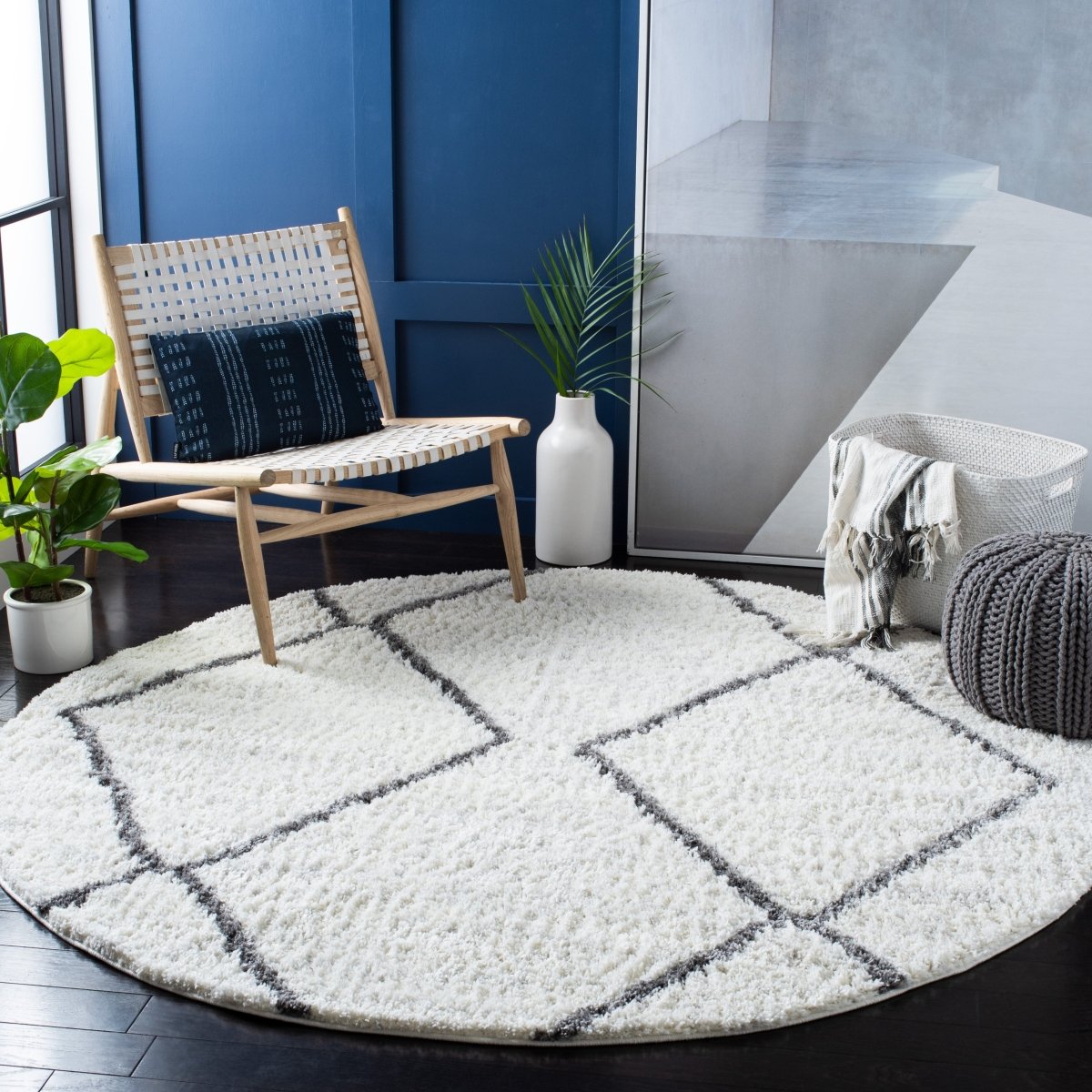 Safavieh August Shag Aug582A Ivory/Grey Rugs.