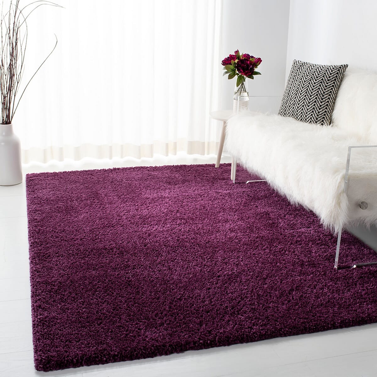 Safavieh August Shag Aug900W Purple Rugs.