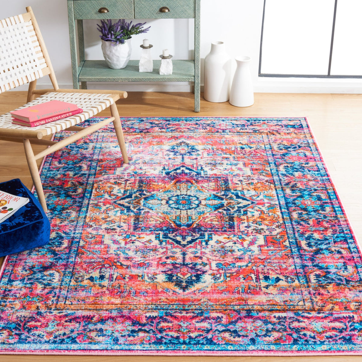 Safavieh Bahia Bah167N Navy/Pink Rug - Safavieh - bah167n - 4