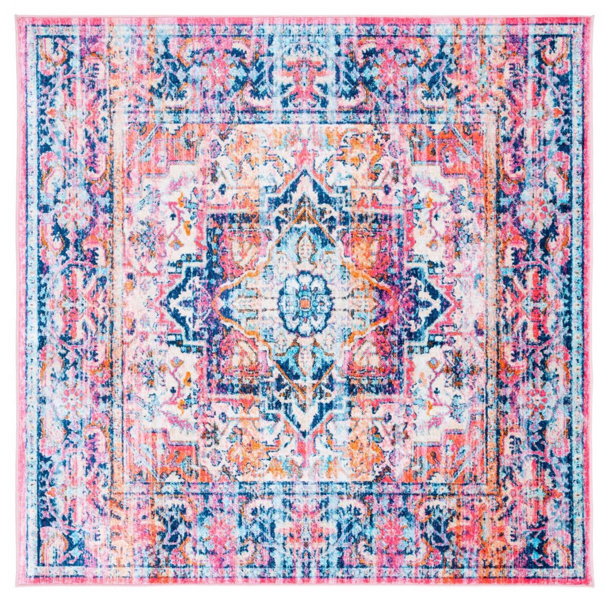 Safavieh Bahia Bah167N Navy/Pink Rug - Safavieh - bah167n - 7sq