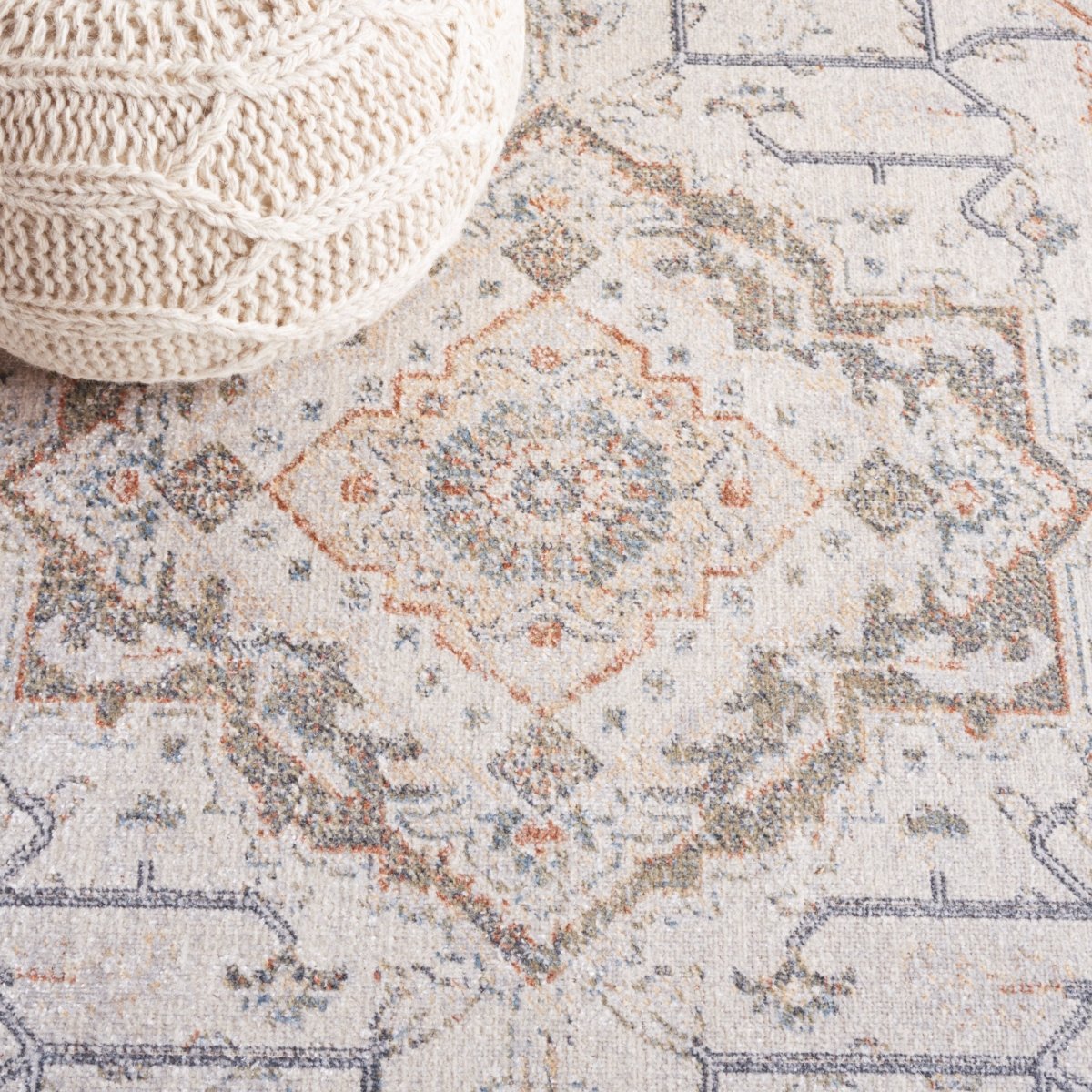 Safavieh Baltimore Bal854F Light Grey/Rust Rug.