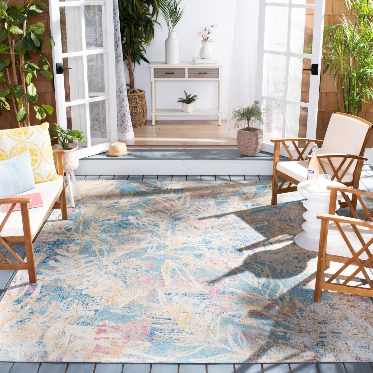 Safavieh Barbados Bar512M Light Blue/Ivory Rug.