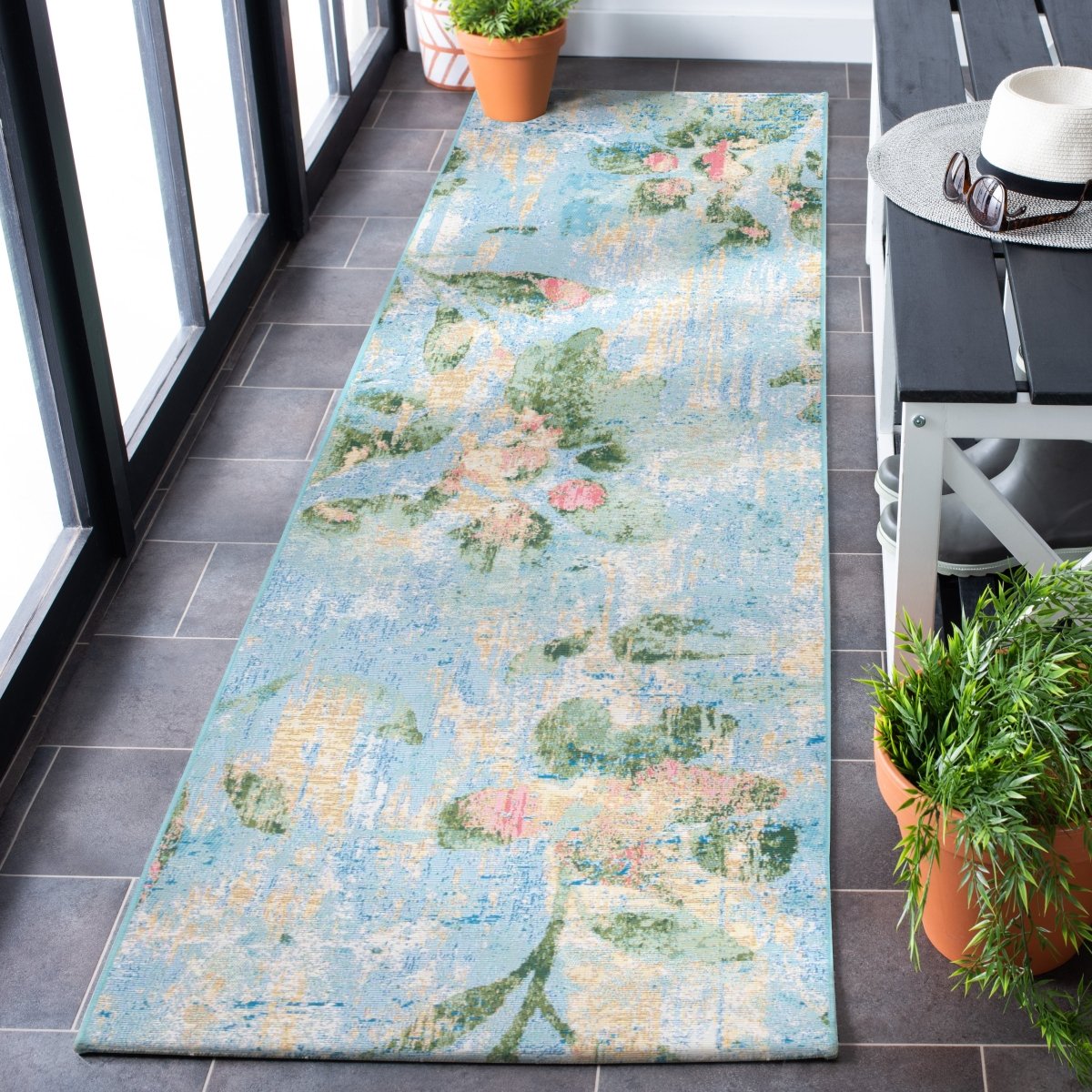 Safavieh Barbados Bar522M Light Blue/Green Rug.