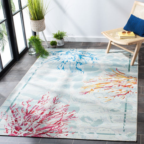 Safavieh Barbados Bar535J Teal/White Rugs.