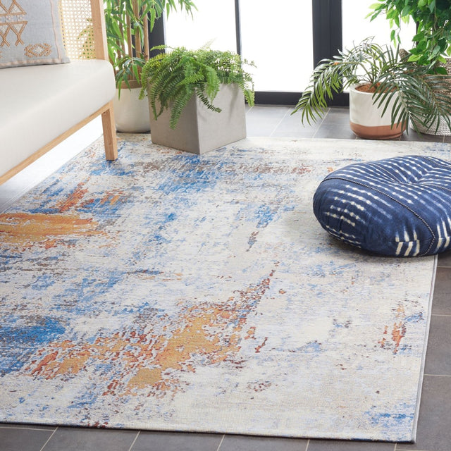 Safavieh Barbados Bar537A Ivory/Blue Rust Rug.
