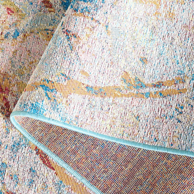 Safavieh Barbados Bar538J Light Blue/Yellow Rust Rug.