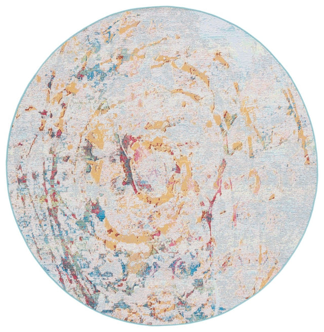 Safavieh Barbados Bar538J Light Blue/Yellow Rust Rug.