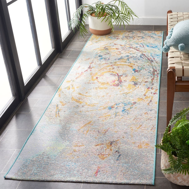 Safavieh Barbados Bar538J Light Blue/Yellow Rust Rug.