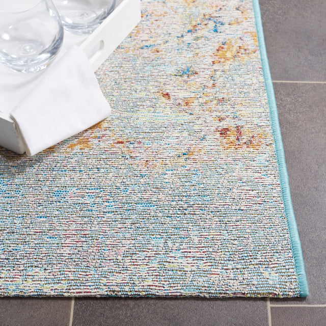 Safavieh Barbados Bar538J Light Blue/Yellow Rust Rug.