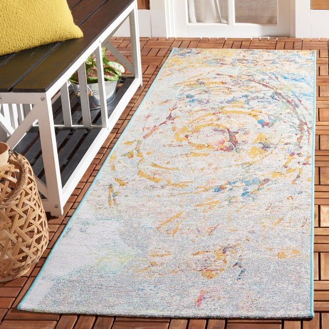 Safavieh Barbados Bar538J Light Blue/Yellow Rust Rug.