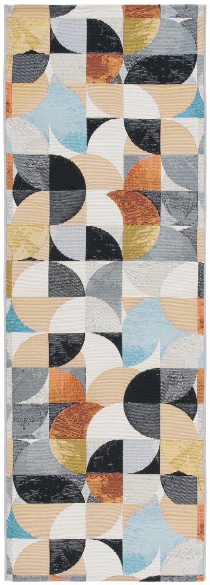Safavieh Barbados Bar539A Ivory Black/Blue Rust Rug.