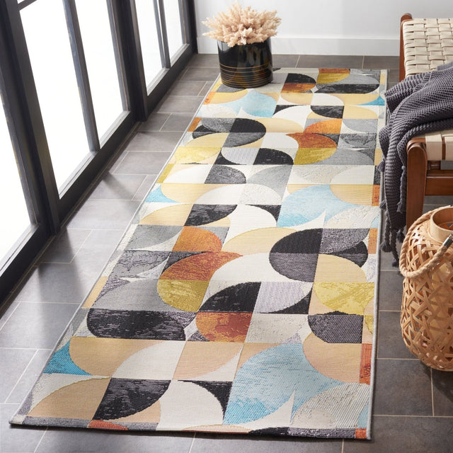 Safavieh Barbados Bar539A Ivory Black/Blue Rust Rug.
