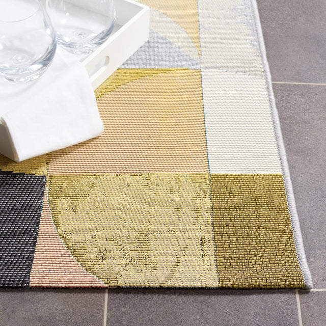 Safavieh Barbados Bar539A Ivory Black/Blue Rust Rug.