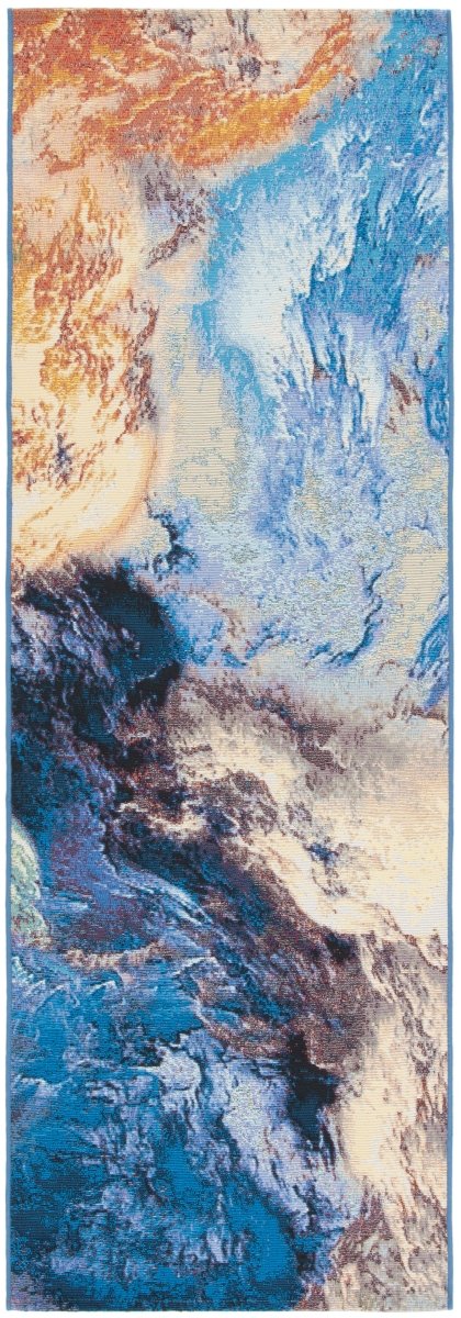 Safavieh Barbados Bar540M Blue/Rust Gold Rug.