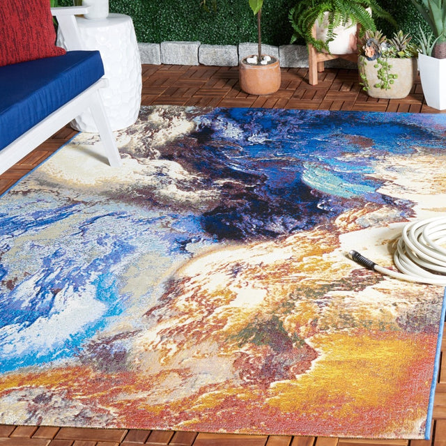 Safavieh Barbados Bar540M Blue/Rust Gold Rug.