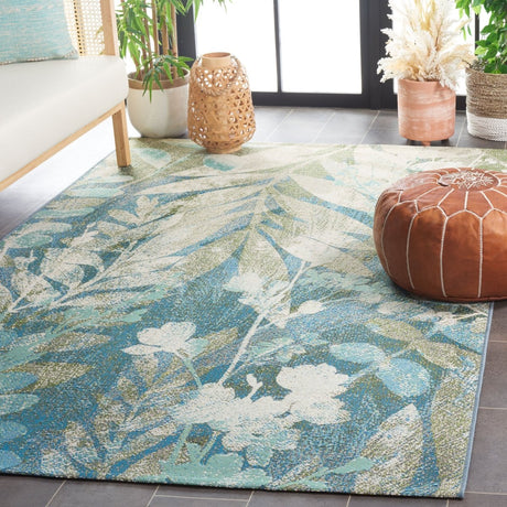 Safavieh Barbados Bar541K Blue Green/Ivory Rug.