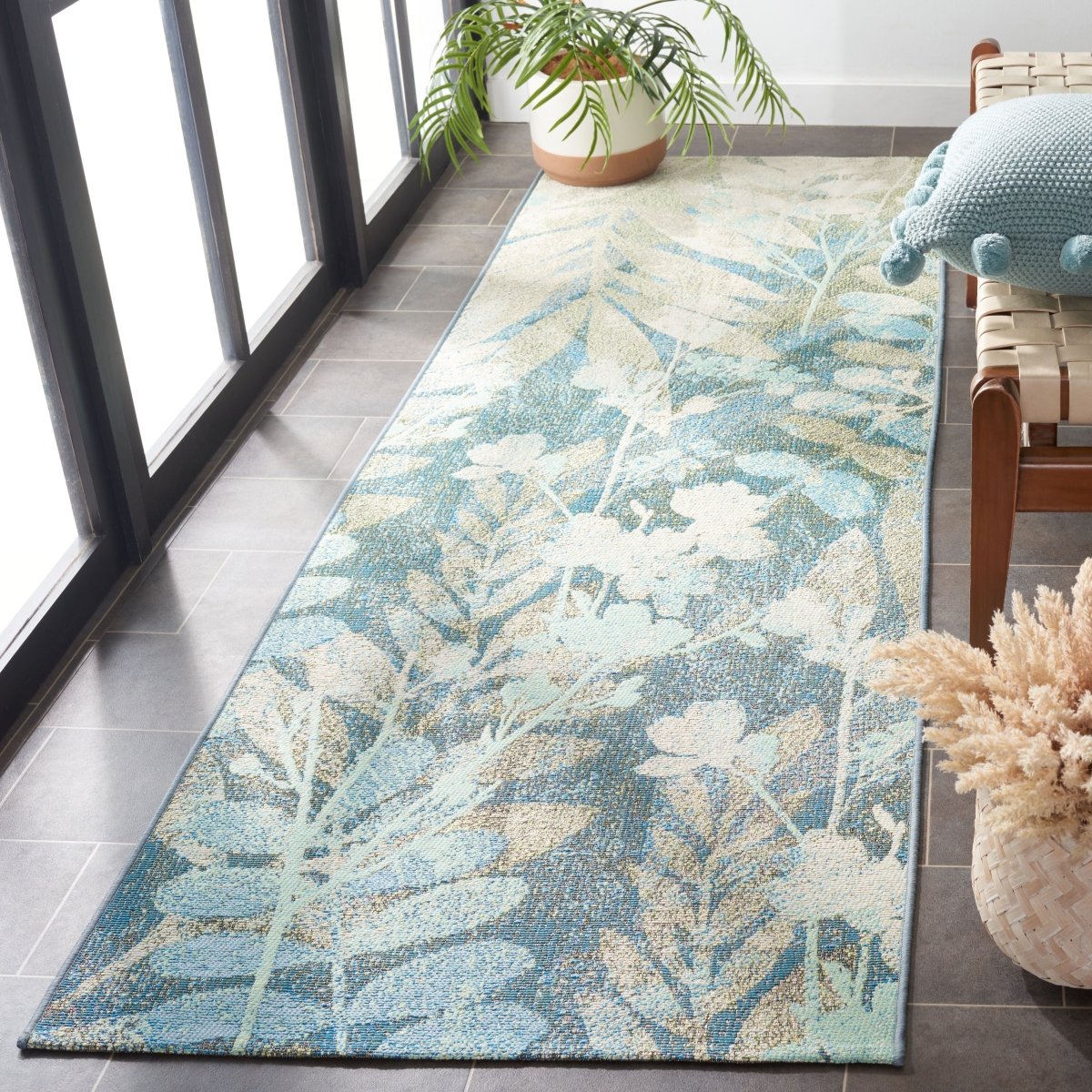 Safavieh Barbados Bar541K Blue Green/Ivory Rug.