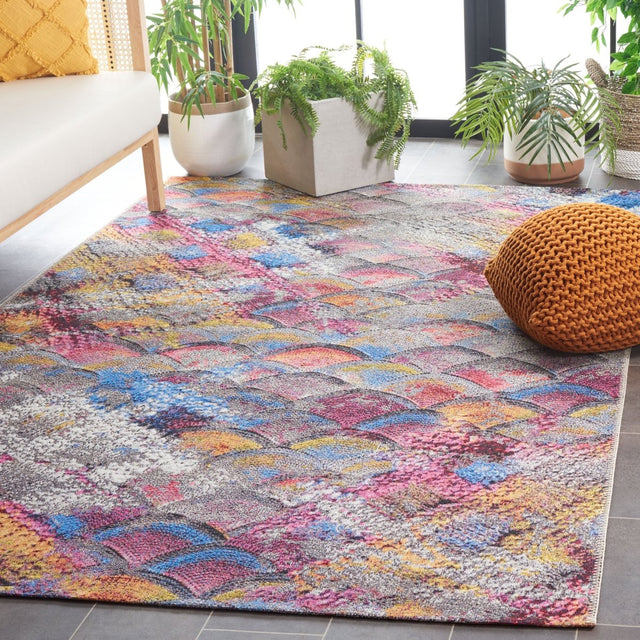 Safavieh Barbados Bar547F Grey Purple/Blue Gold Rug.