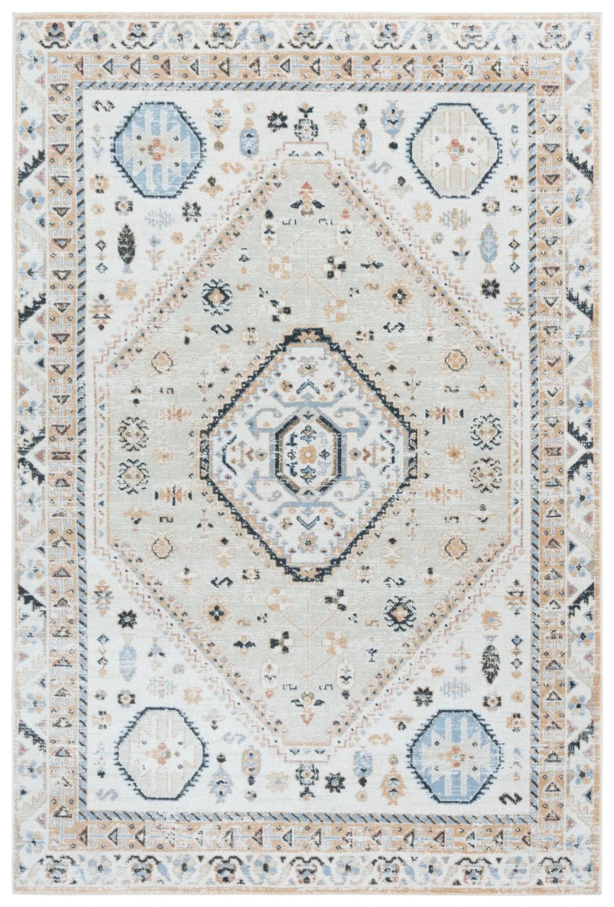 Safavieh Bayside 4'-0" x 6'-0" Rug in Ivory / Beige Blue